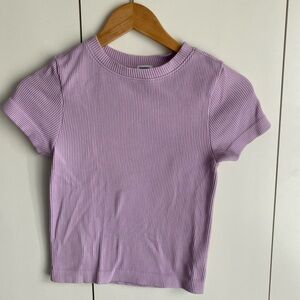 Exhale Seamless Fitted Rib T-Shirt Lavender